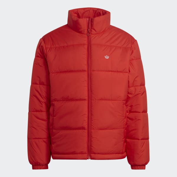 Red Padded Stand-Up Collar Puffer Jacket JJW78