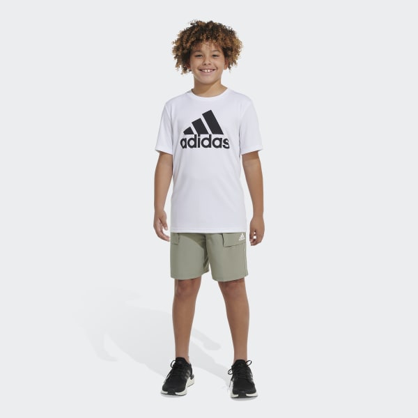 adidas AEROREADY® Elastic Waistband Escape Woven Shorts - Green | Kids ...
