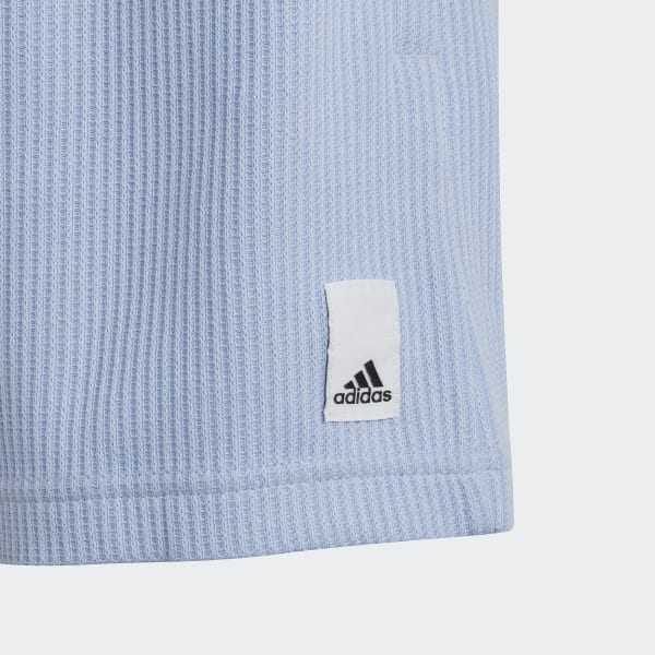 Bleu Short ample en maille gaufrée Lounge