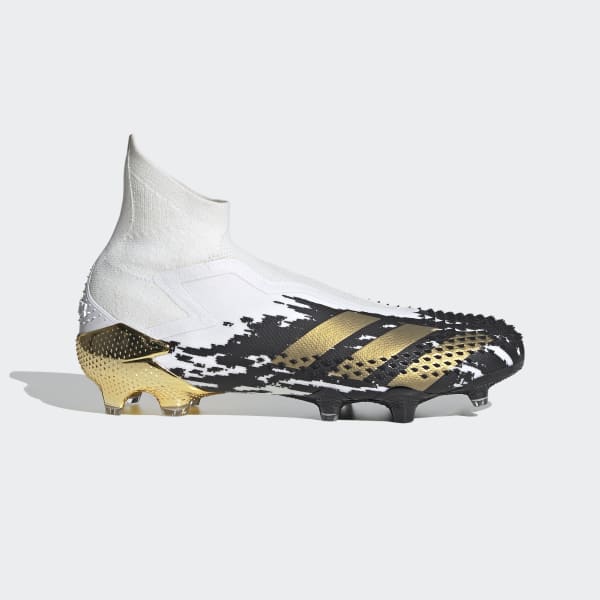 Botas de fútbol Predator Mutator 20+ para césped natural seco blancas y  doradas | adidas España