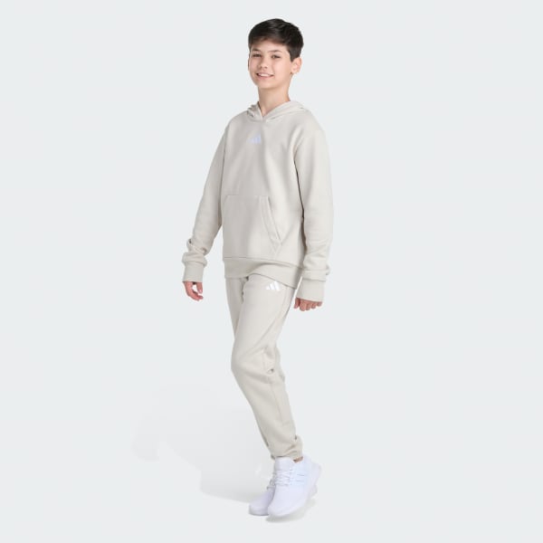 Beige 2-Piece Long Sleeve Fleece Pullover & Jogger Set