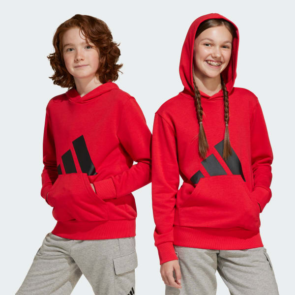 Rojo Polera con capucha Essentials (Niños)