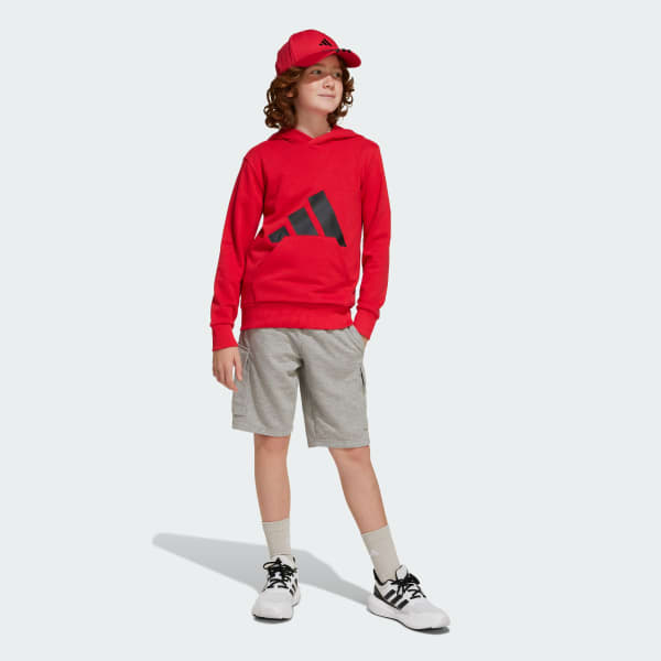 Rojo Polera con capucha Essentials (Niños)
