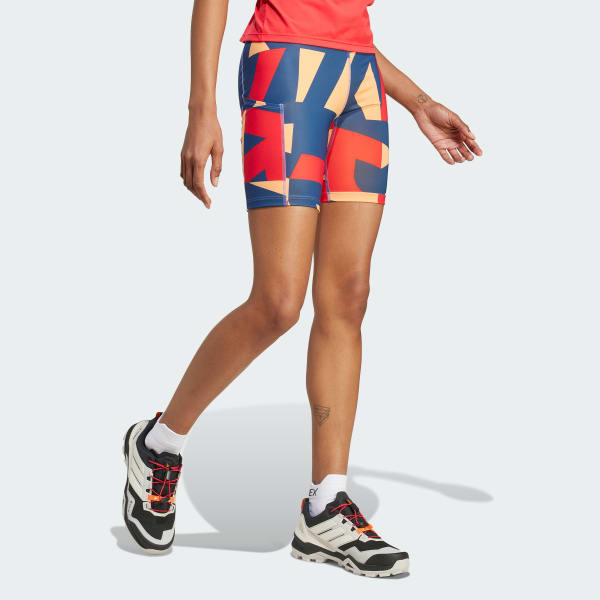 Orange Terrex Multi 8-Inch Tight Printed shorts