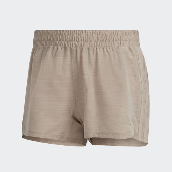 Brown Pacer 3-Stripes Woven Heather Shorts