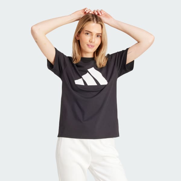 สีดำ เสื้อยืดพิมพ์ลาย Pwr 3