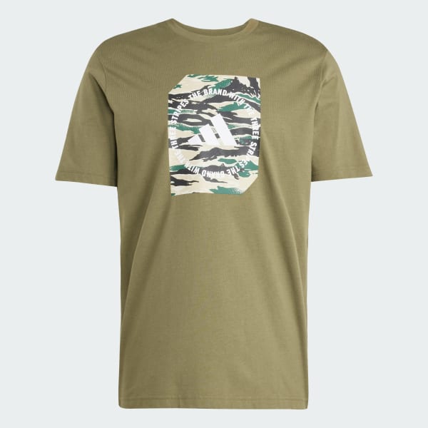 สีเขียว เสื้อยืดพิมพ์ลาย Camo Shape