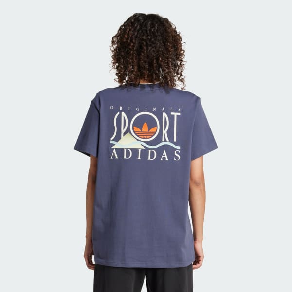 Blue Graphic adidas Sports Loose 3-Stripes Tee