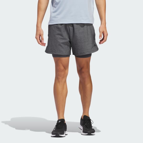 adidas Axis 2-in-1 Woven Training Shorts - Grey | Free Shipping
