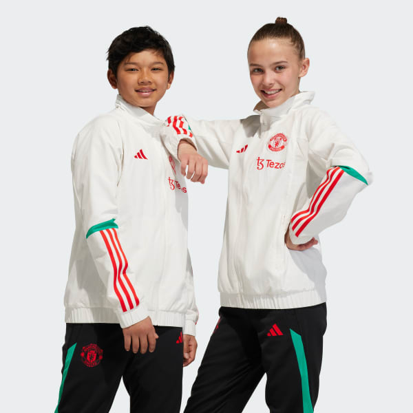 White Manchester United Tiro 23 Presentation Jacket Juniors'