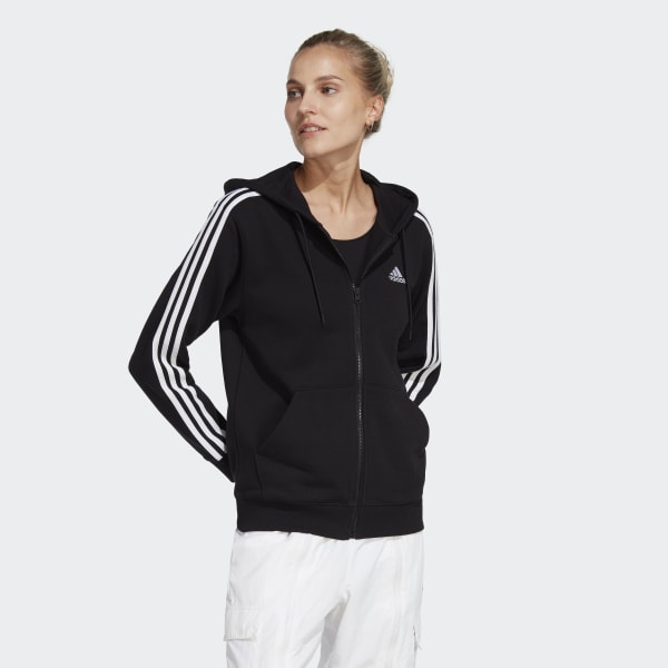 adidas Essentials 3 Stripes French Terry Regular Full Zip Hoodie Black adidas Thailand