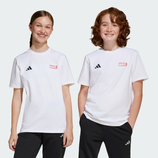 สีขาว เสื้อยืดพิมพ์ลาย ADIDAS MARVEL SUPERHEROES