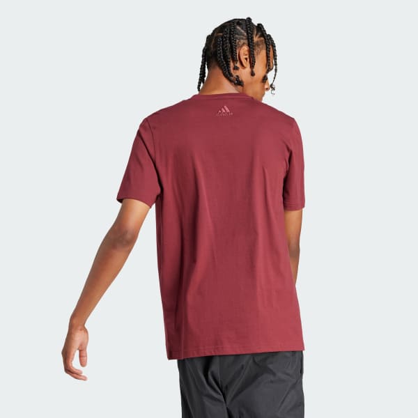 Burgundy Essentials Single Jersey Big Logo Tee