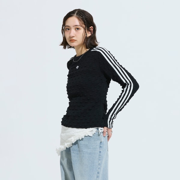 ブラック アディルナ スリム ソリッド スパイク ニット スウェットシャツ