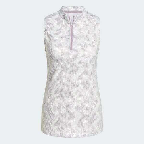 Groen Ultimate365 Ottoman Printed Mouwloos Poloshirt