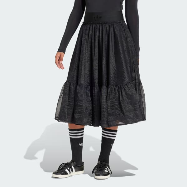 cerná Sukně Waistband Tulle Maxi
