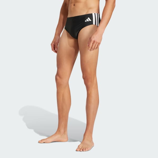 Μαύρο 3-Stripes Swim Trunks