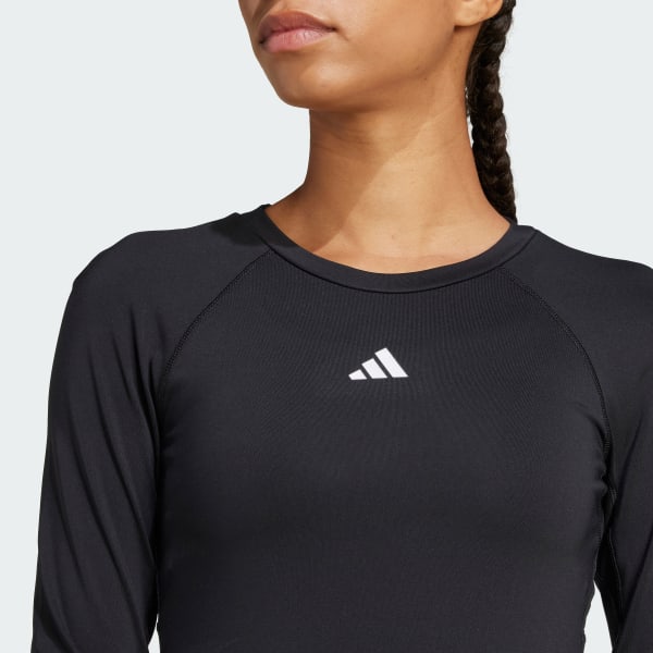 adidas TECHFIT Long Sleeve Tee - Black | Free Shipping with