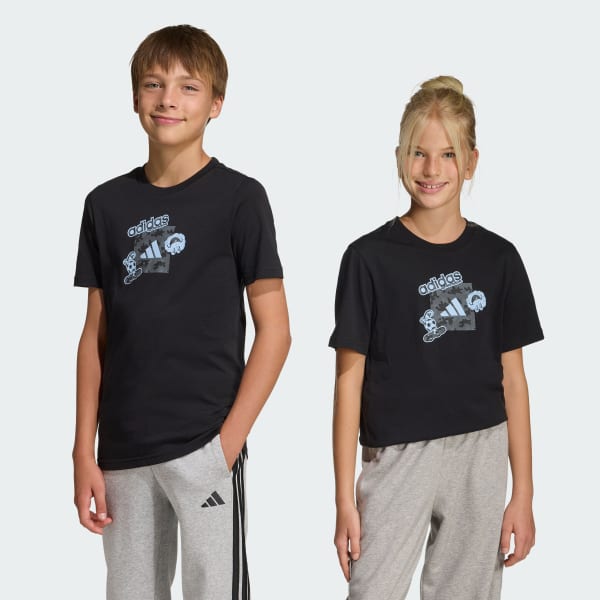 Negro CAMISETA CAMUFLADA CON GRÁFICO PARA NIÑOS