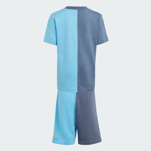 Azul Conjunto de Camiseta Essentials Colorblock Niños