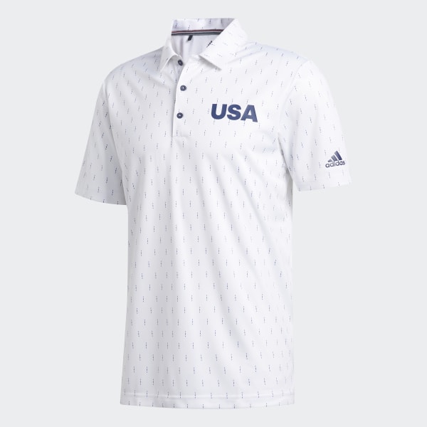 White USA Golf Polo Shirt GOH51