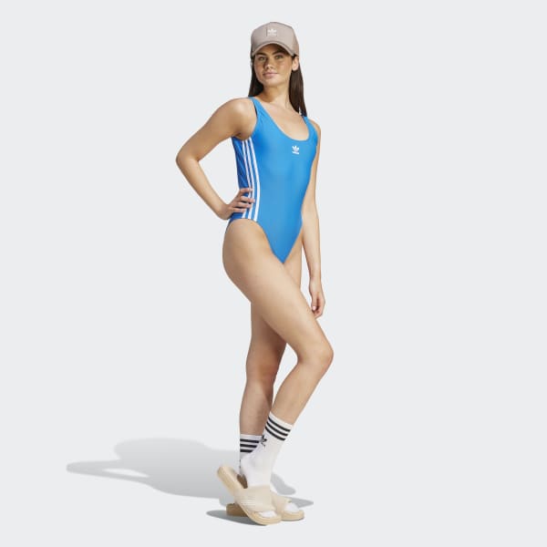 adidas Adicolor 3 Stripes Swimsuit Blue adidas Thailand