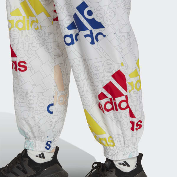 Hvit Essentials Multi-Colored Logo Loose Fit Woven bukse O1218