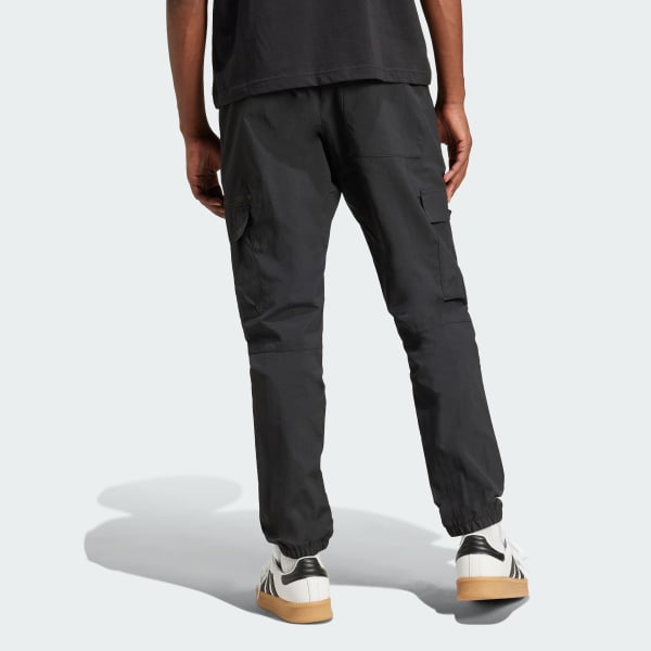 Black Trefoil Essentials Woven Cargo Tracksuit Bottoms