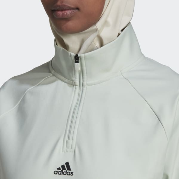 Zielony Hyperglam Cut 3-Stripes 1/4-Zip Tee TM302