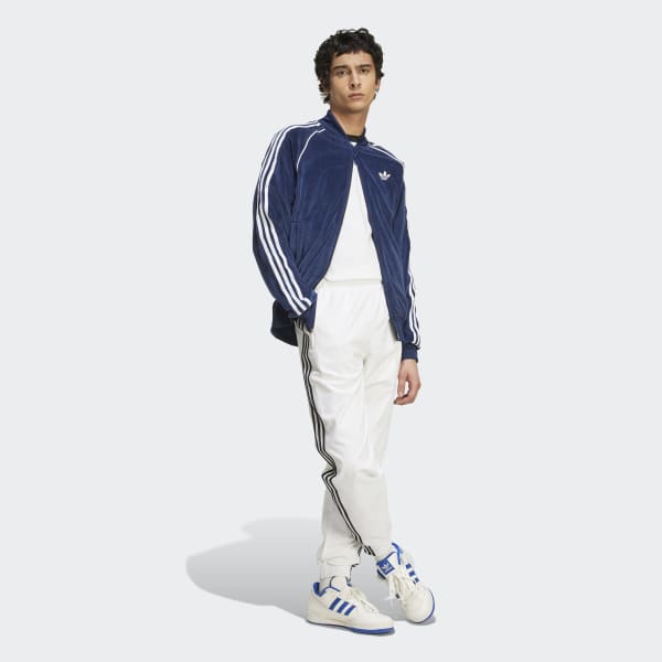 アディダス adidas SS VELOUR TRACKTOP adidas SST Adicolor Velour Track Top - Blue | Free Shipping