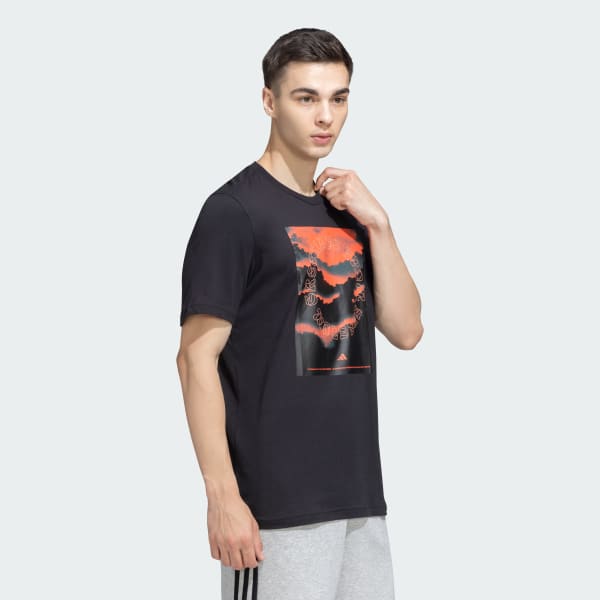 Black Graphic Cotton Tee