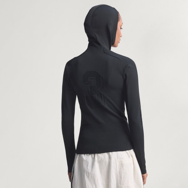 cierna PULÓVER KNITTED HOODED LONG SLEEVE