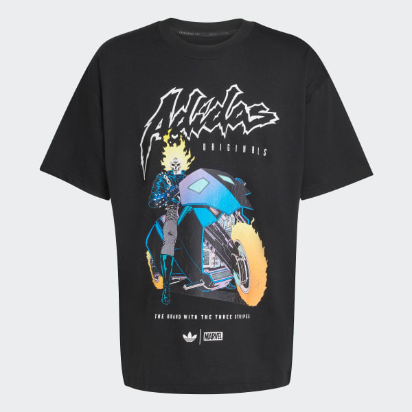 Black Adidas_Marvel_Ghost Rider Oversized T-Shirt Men 
