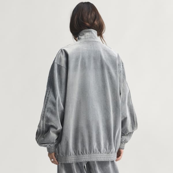 Gris Chamarra Deportiva Firebird Oversize de sarga cepillada
