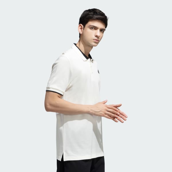 White Essentials Core Polo Tee