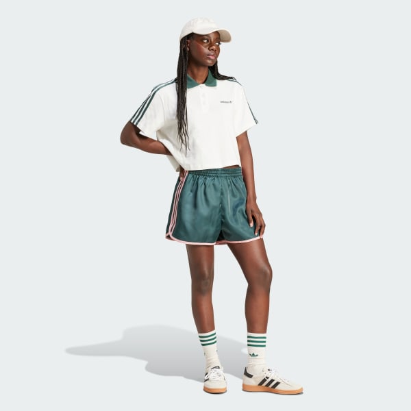 adidas Loose Crop Polo Shirt - White | Free Shipping with adiClub