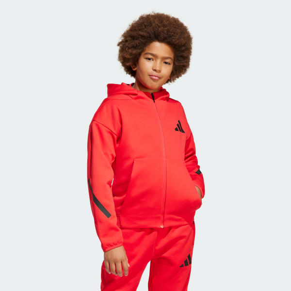 Red adidas Z.N.E. Full-Zip Hooded Track Jacket