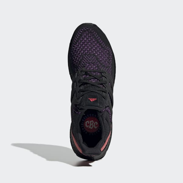 ultra boost core black active purple shock red