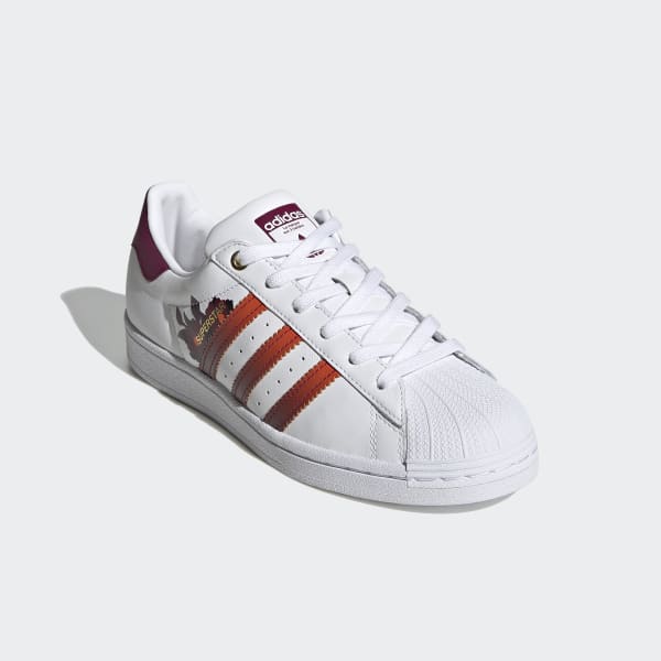 red adidas superstar shoes
