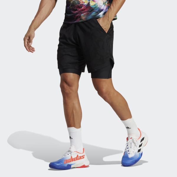 adidas Melbourne Tennis Two-in-One Shorts Black | Men's Tennis adidas