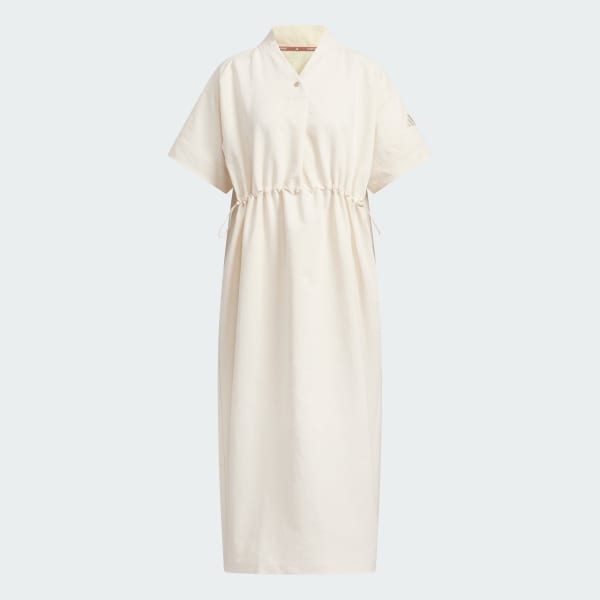 イエロー LUXFLOW カジュアル ウーブン半袖ワンピース