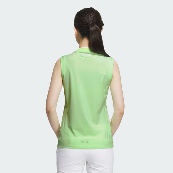 Green HEAT.RDY Mock Neck Sleeveless Polo Shirt