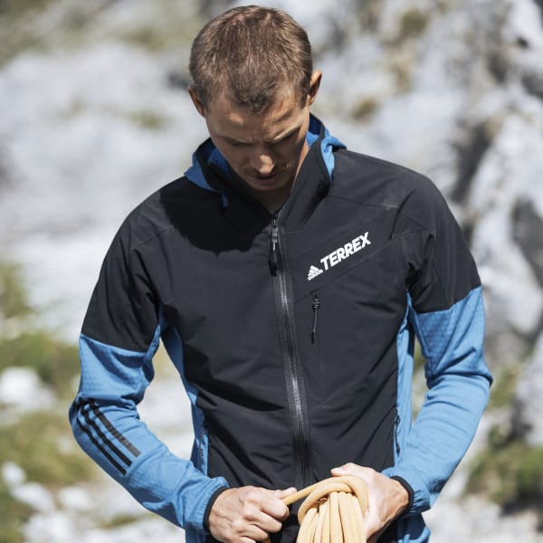 Blu Giacca Techrock Flooce Wind Hooded