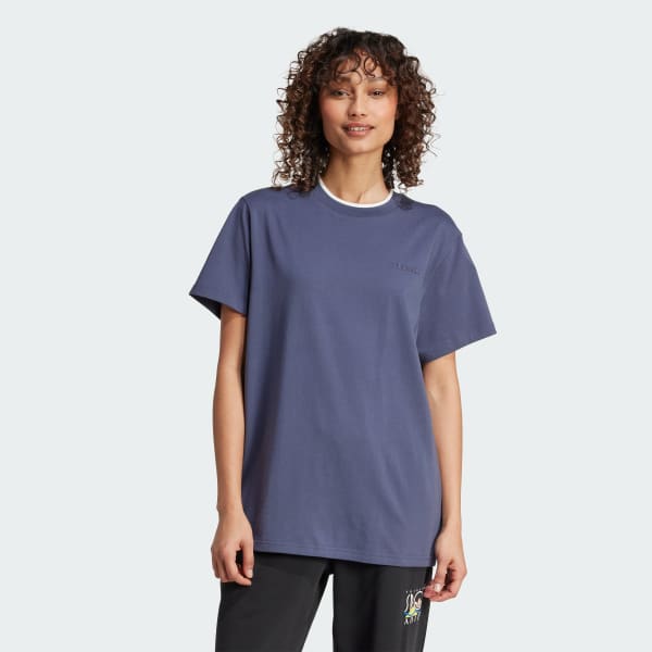 Blue Graphic adidas Sports Loose 3-Stripes Tee