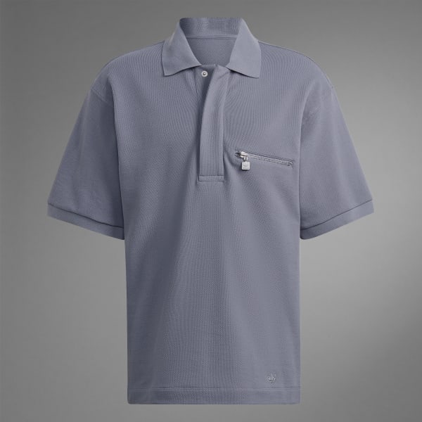 Grey Blue Version Tie-Break Polo Shirt QE063
