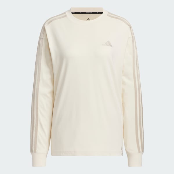 ホワイト エッセンシャルズ プラス スリーストライプス 長袖Tシャツ