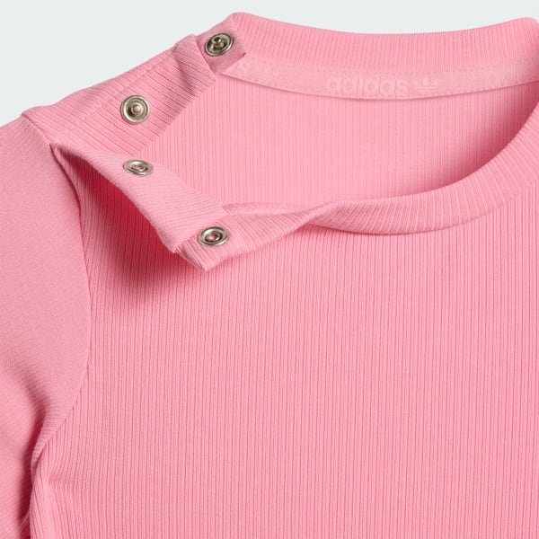 Pink REGULAR SHORT SLEEVE RIB ONESIE