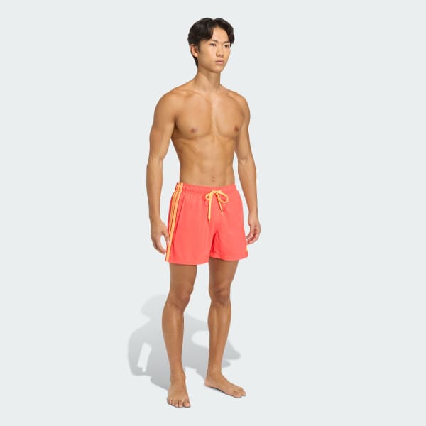 Rot 3-Stripes 5-Inch Badeshorts