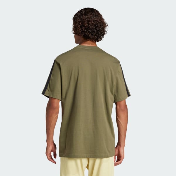 zelená Tričko Essentials 3-Stripes Single Jersey