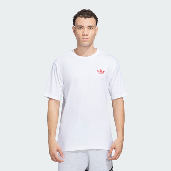 White adidas Originals Trefoil Doodle Tee
